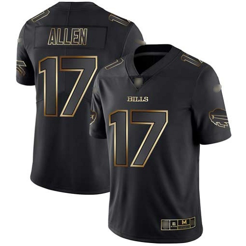 Men Buffalo Bills #17 Josh Allen Black Gold Vapor Untouchable Limited NFL Jersey->youth nfl jersey->Youth Jersey